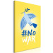 Canvas Print No War (1-piece) Vertical - blue bird on yellow background with text 142448 additionalThumb 2