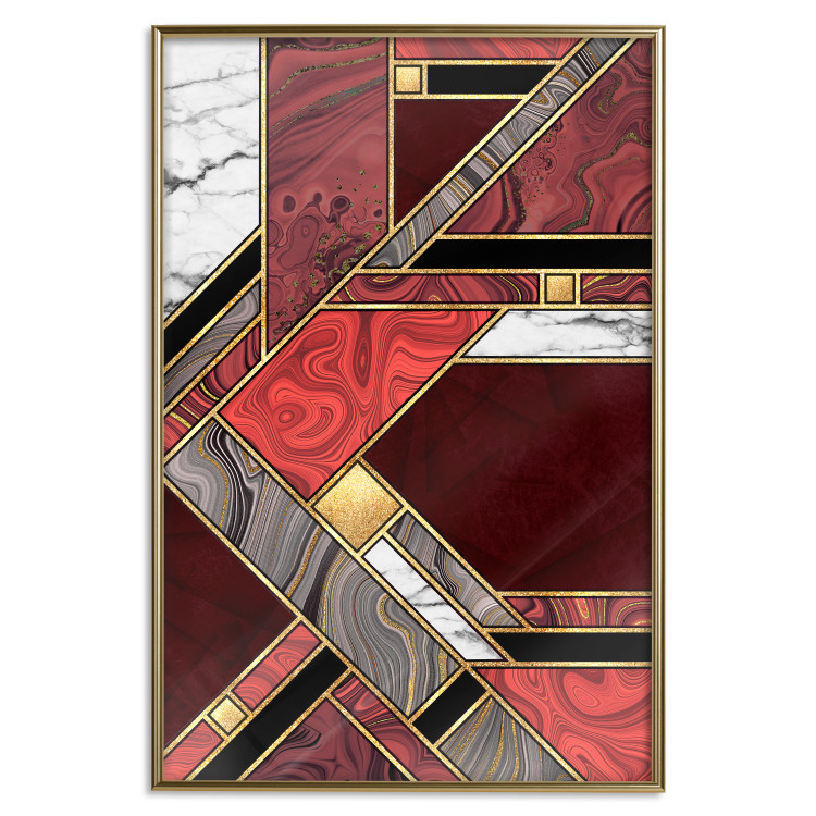 Wall Poster Red and Gold Geometry [Poster] 142848 additionalImage 22