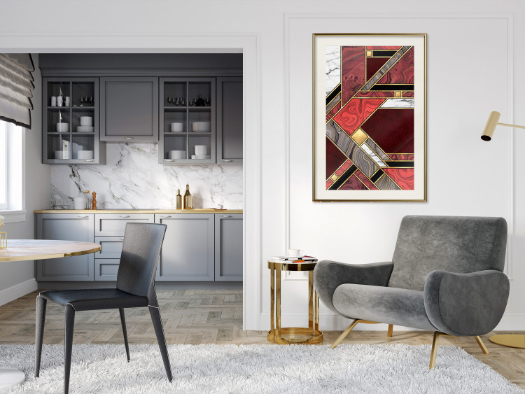 Wall Poster Red and Gold Geometry [Poster] 142848 additionalImage 14