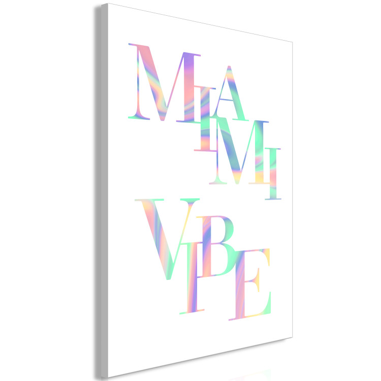 Canvas Print Miami Vibe Sign (1-piece) - colorful holographic text in English 144348 additionalImage 2