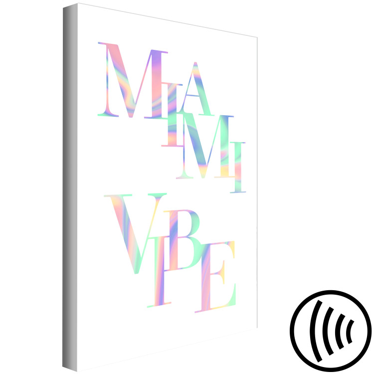 Canvas Print Miami Vibe Sign (1-piece) - colorful holographic text in English 144348 additionalImage 6