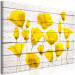 Canvas Art Print Yellow Flowers (1-piece) - lemon plants on a light wood background 144648 additionalThumb 2
