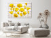 Canvas Art Print Yellow Flowers (1-piece) - lemon plants on a light wood background 144648 additionalThumb 3
