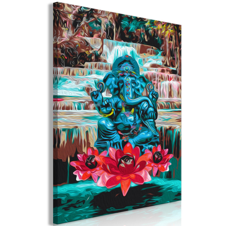 Paint by Number Kit Blue Deity - Levitating Ganesha against the Background of a Waterfall 146548 additionalImage 6
