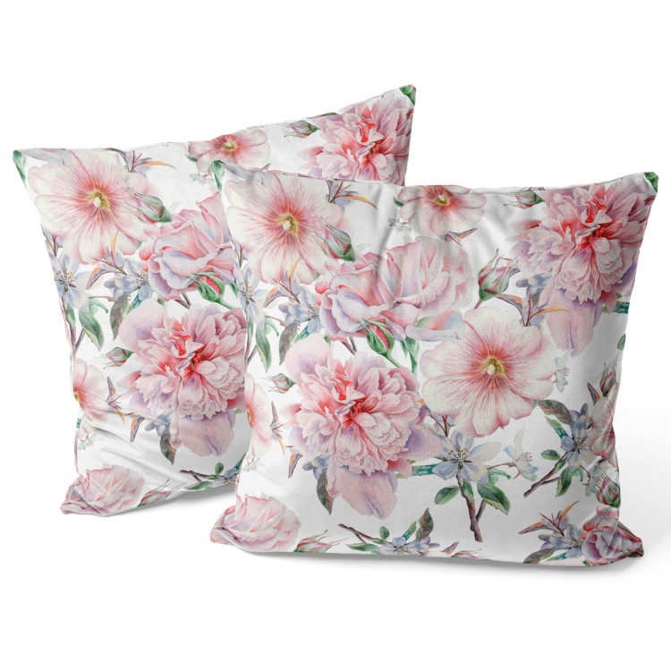 Decorative Velor Pillow Spring beauty - a subtle floral composition in cottagecore style 147048 additionalImage 3
