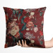 Decorative Velor Pillow Noble bouquet - composition of flowers on a burgundy background 147148 additionalThumb 2