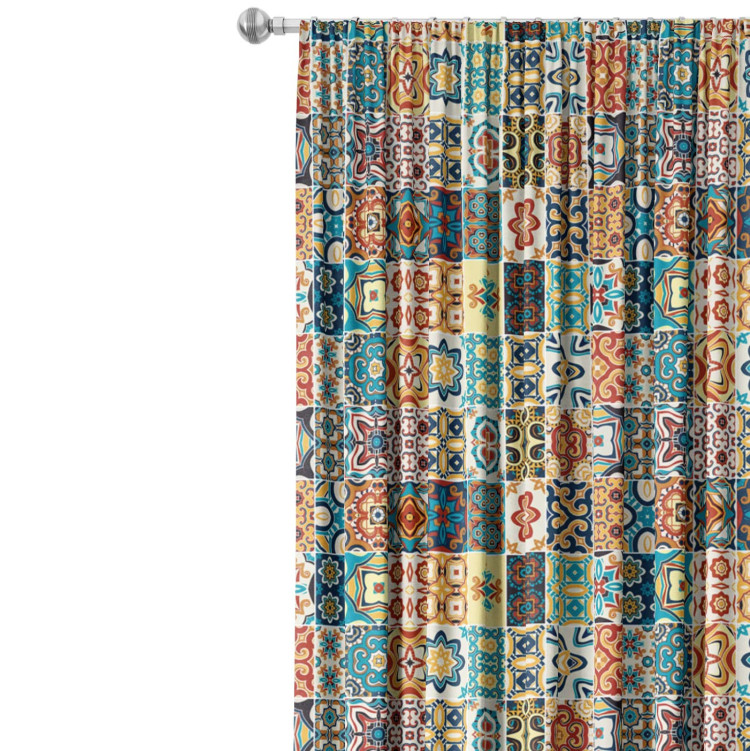 Decorative Curtain Spanish arabesque - a motif inspired by patchwork-style ceramics 147248 additionalImage 4