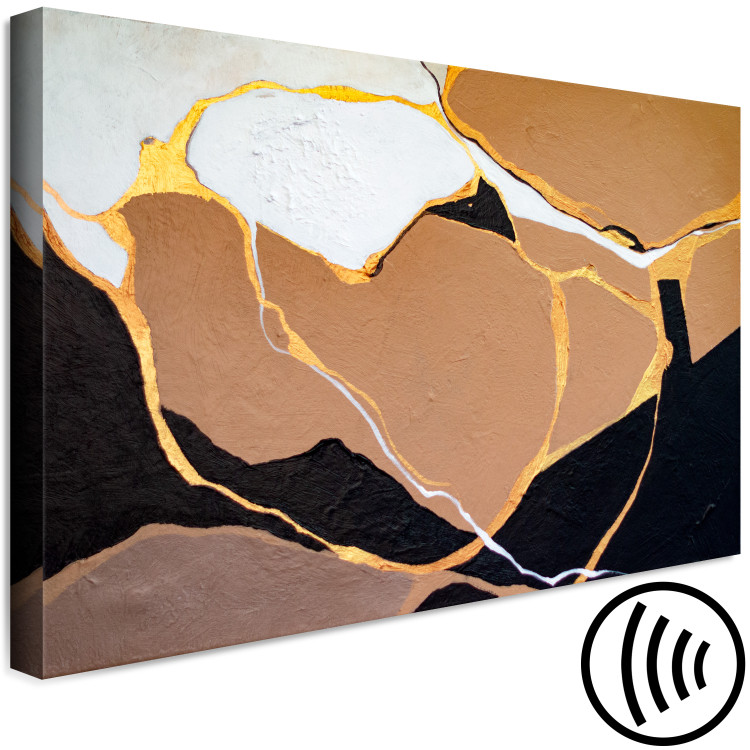 Canvas Art Print Stain Abstraction - Painted Shapes in Warm Colors 147648 additionalImage 6