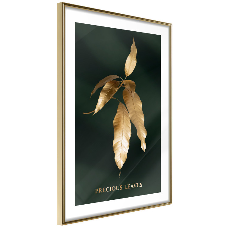 Poster Mango Leaves - Branch in Warm Tones on a Dark Background 148848 additionalImage 9