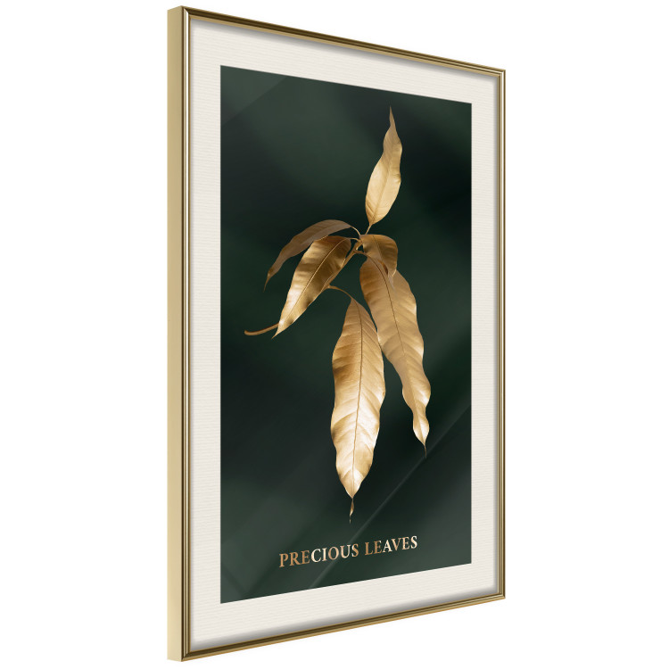 Poster Mango Leaves - Branch in Warm Tones on a Dark Background 148848 additionalImage 10