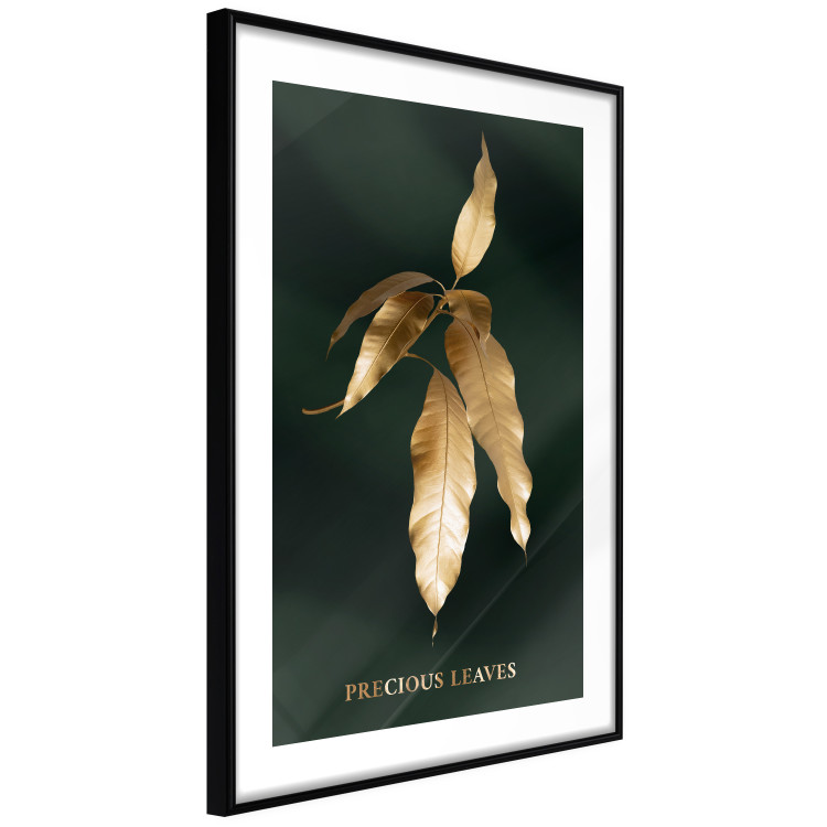Poster Mango Leaves - Branch in Warm Tones on a Dark Background 148848 additionalImage 7