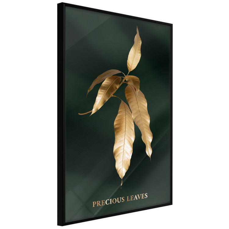 Poster Mango Leaves - Branch in Warm Tones on a Dark Background 148848 additionalImage 5