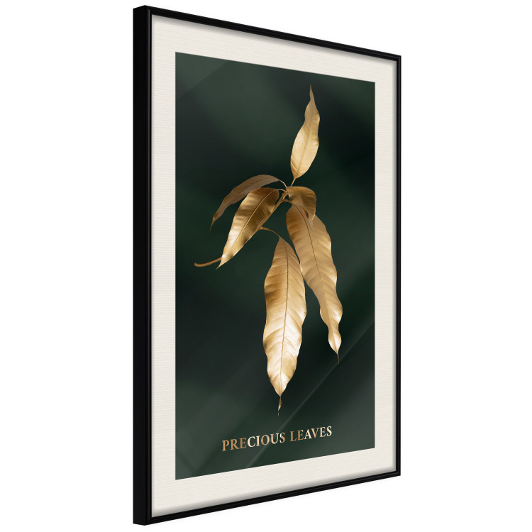 Poster Mango Leaves - Branch in Warm Tones on a Dark Background 148848 additionalImage 8