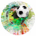 Round wallpaper Colorful Sport - Football on the Background of a Multi-Colored Brick Wall 149148 additionalThumb 1