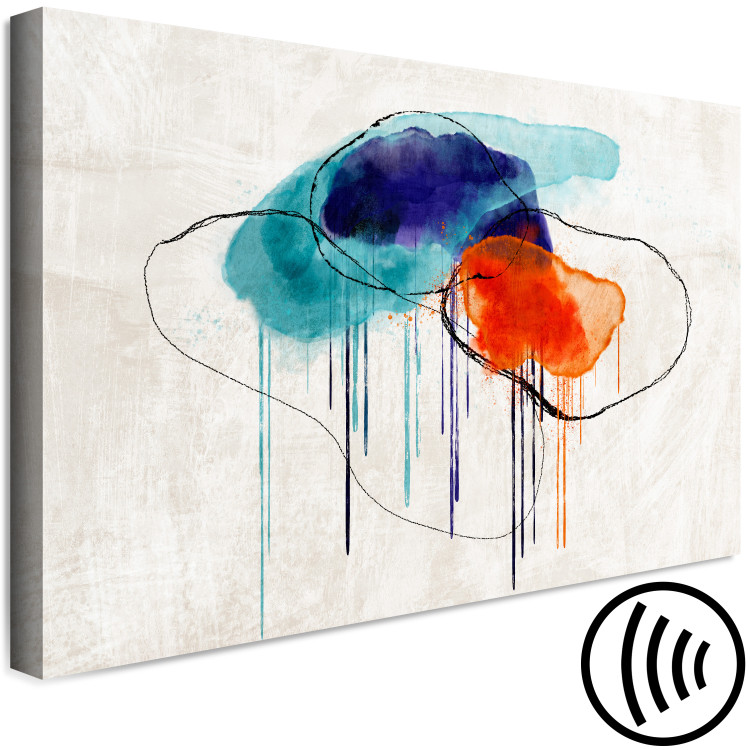 Canvas Print Colorful clouds - orange and blue abstraction on a beige background 149648 additionalImage 6