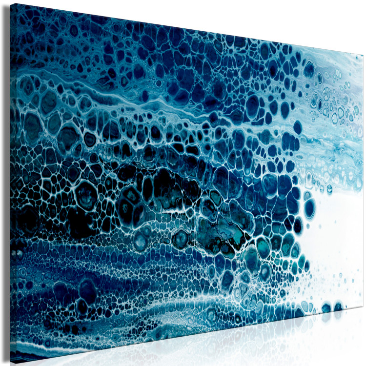 Canvas Cold Abstraction - Natural Structure in Blue Colors 149848 additionalImage 2
