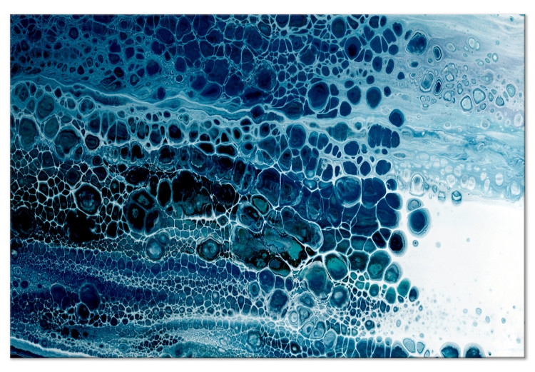 Canvas Cold Abstraction - Natural Structure in Blue Colors 149848