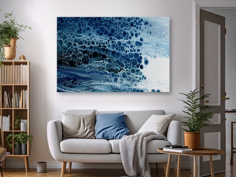 Canvas Cold Abstraction - Natural Structure in Blue Colors 149848 additionalImage 3