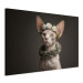 Canvas AI Sphinx Cat - Animal Portrait With Long Ears and Plant Jewelry - Horizontal 150148 additionalThumb 2