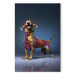 Canvas Print AI Dachshund Dog - Smiling Animal in Colorful Disguise - Vertical 150248
