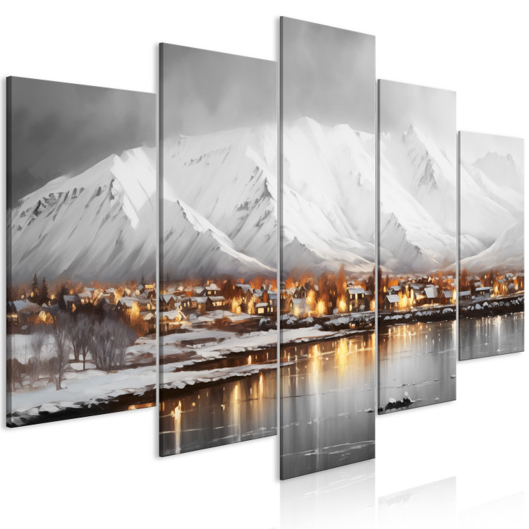 Canvas Print Reykjavik - Winter Panorama of Iceland with Mountain Backdrop 151948 additionalImage 2