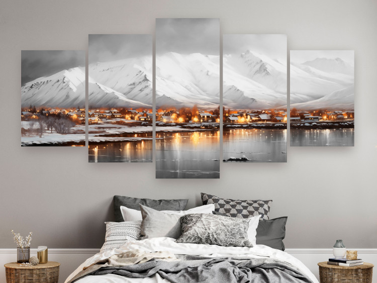 Canvas Print Reykjavik - Winter Panorama of Iceland with Mountain Backdrop 151948 additionalImage 3