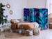 Room Divider Screen Tropical Leaves - Neon Tropical Jungle II [Room Dividers] 152048 additionalThumb 2