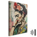 Canvas Art Print Frida Kahlo - A Colorful Portrait of a Woman on a Cracked Wall 152248 additionalThumb 8