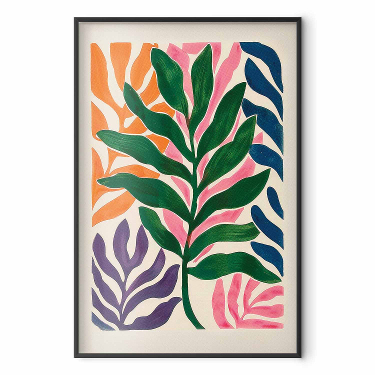 Wall Poster Colorful Leaves - Minimalist Composition With Plants 159948 additionalImage 4