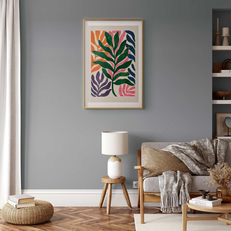 Wall Poster Colorful Leaves - Minimalist Composition With Plants 159948 additionalImage 24