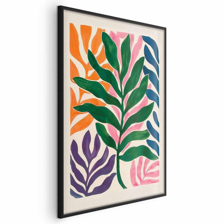 Wall Poster Colorful Leaves - Minimalist Composition With Plants 159948 additionalImage 2