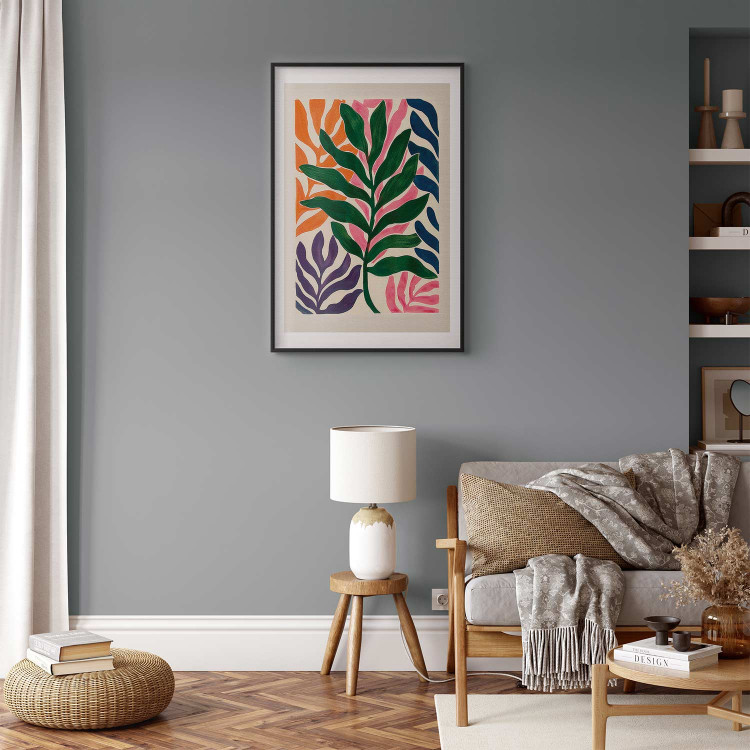 Wall Poster Colorful Leaves - Minimalist Composition With Plants 159948 additionalImage 23