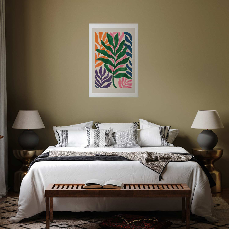 Wall Poster Colorful Leaves - Minimalist Composition With Plants 159948 additionalImage 25