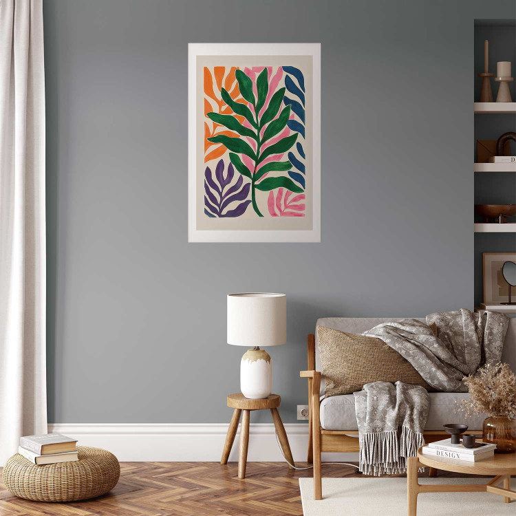Wall Poster Colorful Leaves - Minimalist Composition With Plants 159948 additionalImage 22