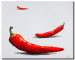 Canvas Pepper (1-piece) - three red chili peppers on a gray background 46748