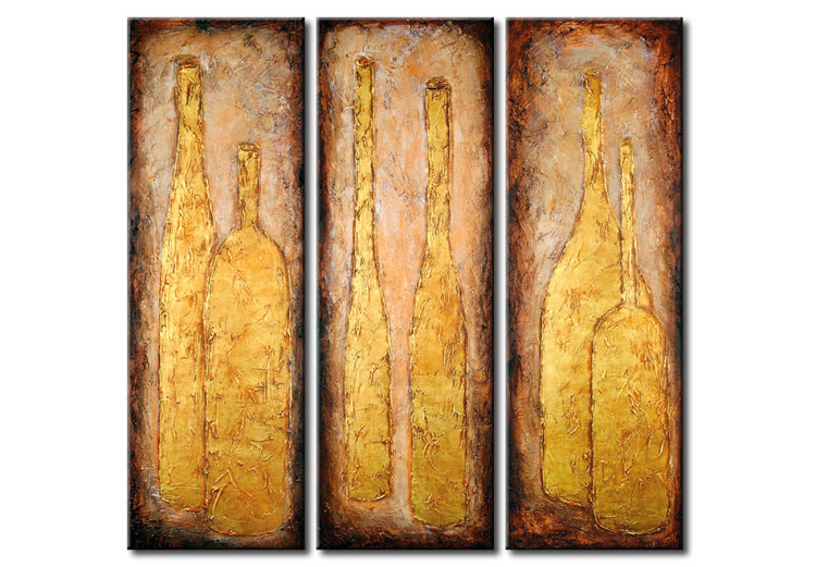 Canvas Golden bottles 48448