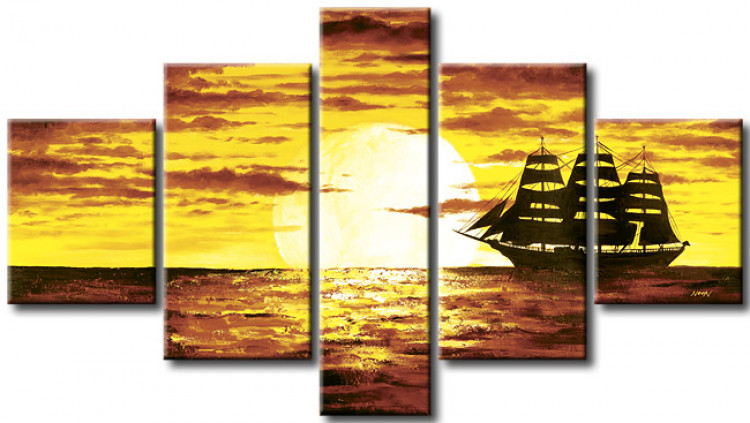 Canvas Art Print Lonely yacht 49548