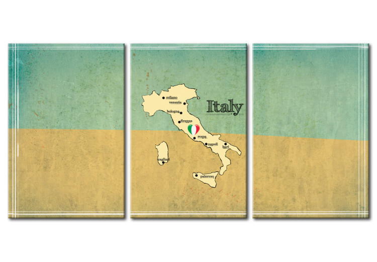 Canvas Art Print Map: Italy 55348