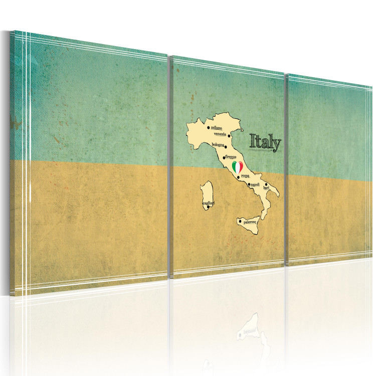 Canvas Art Print Map: Italy 55348 additionalImage 2