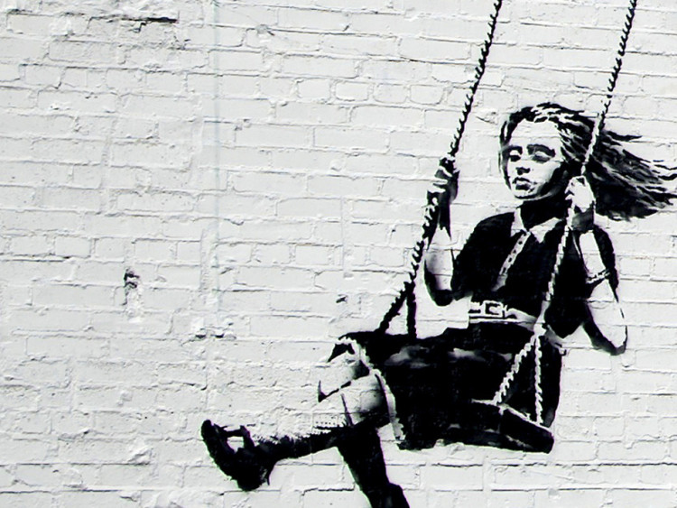 Canvas Print Girl on a swing (Banksy) 58948 additionalImage 4