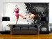 Photo Wallpaper Sporty Abstraction - Soccer player kicking the ball on the field for a teenager 61148