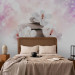 Wall Mural Orient - magnolia flower motif with zen stones on a purple background 87848 additionalThumb 2