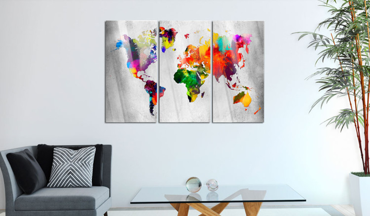 Print On Glass Artistic World - Triptych [Glass] 94548 additionalImage 3