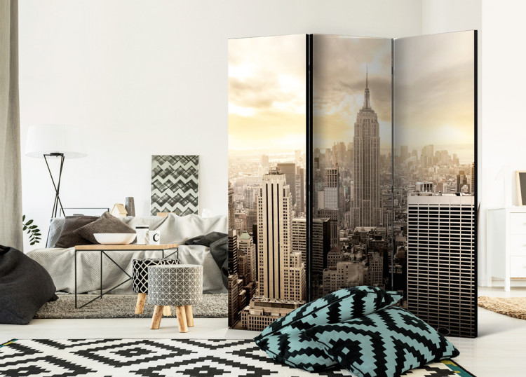 Room Divider Screen Light of New York - city architecture with a panorama of skyscrapers 95248 additionalImage 2