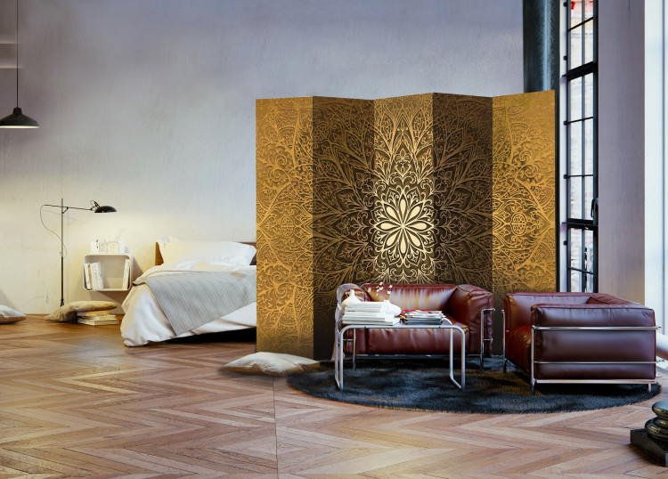 Room Separator Sacred Circle II - brown mandala with oriental ornament motif 95448 additionalImage 2