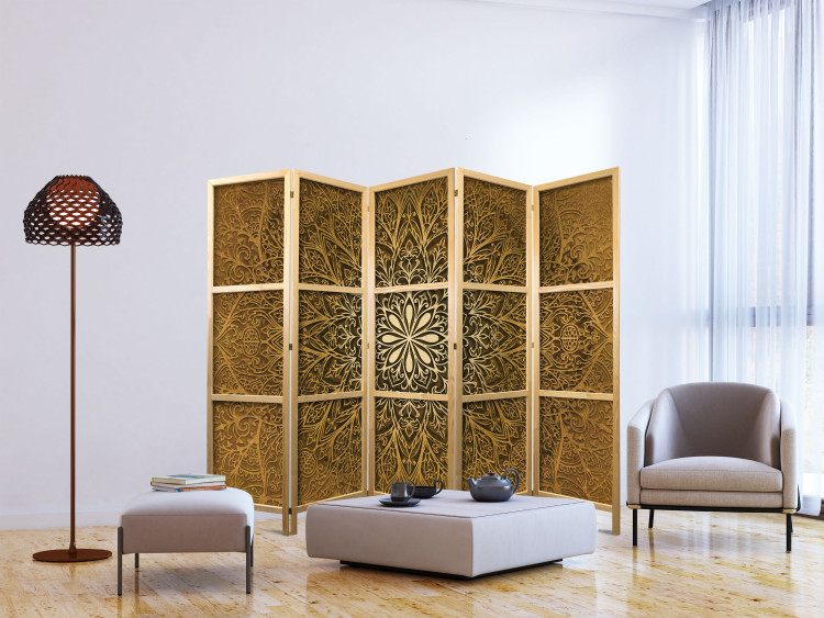 Room Separator Sacred Circle II - brown mandala with oriental ornament motif 95448 additionalImage 6