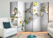 Room Divider Screen Urban Orchid II - orchid flower on the background of a brick white wall 95648 additionalThumb 4