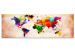 Canvas Art Print World Map: Colorful Wanderlust - Fantasy Multicolored Continents 97448
