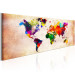 Canvas Art Print World Map: Colorful Wanderlust - Fantasy Multicolored Continents 97448 additionalThumb 2