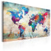 Canvas Print World Map: Colourful Madness 97548 additionalThumb 2